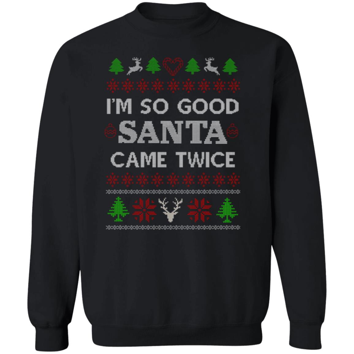 Ugly Christmas Sweatshirt for Her - Black