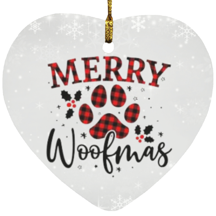 Merry Woofmas - Heart Ornament