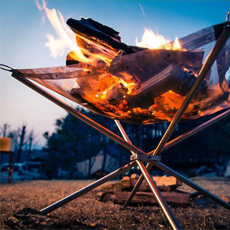 Portable Folding Stainless Steel Campfire Stand